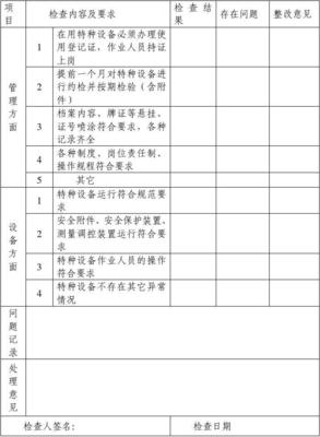 特种设备使用单位定期自行检查记录
